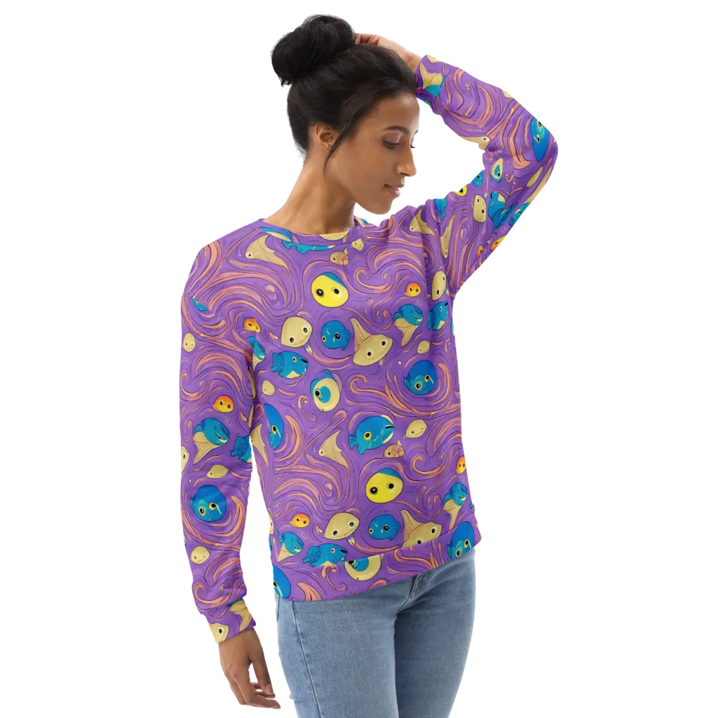 Violet Tide on Sweatshirt — Right sleeve