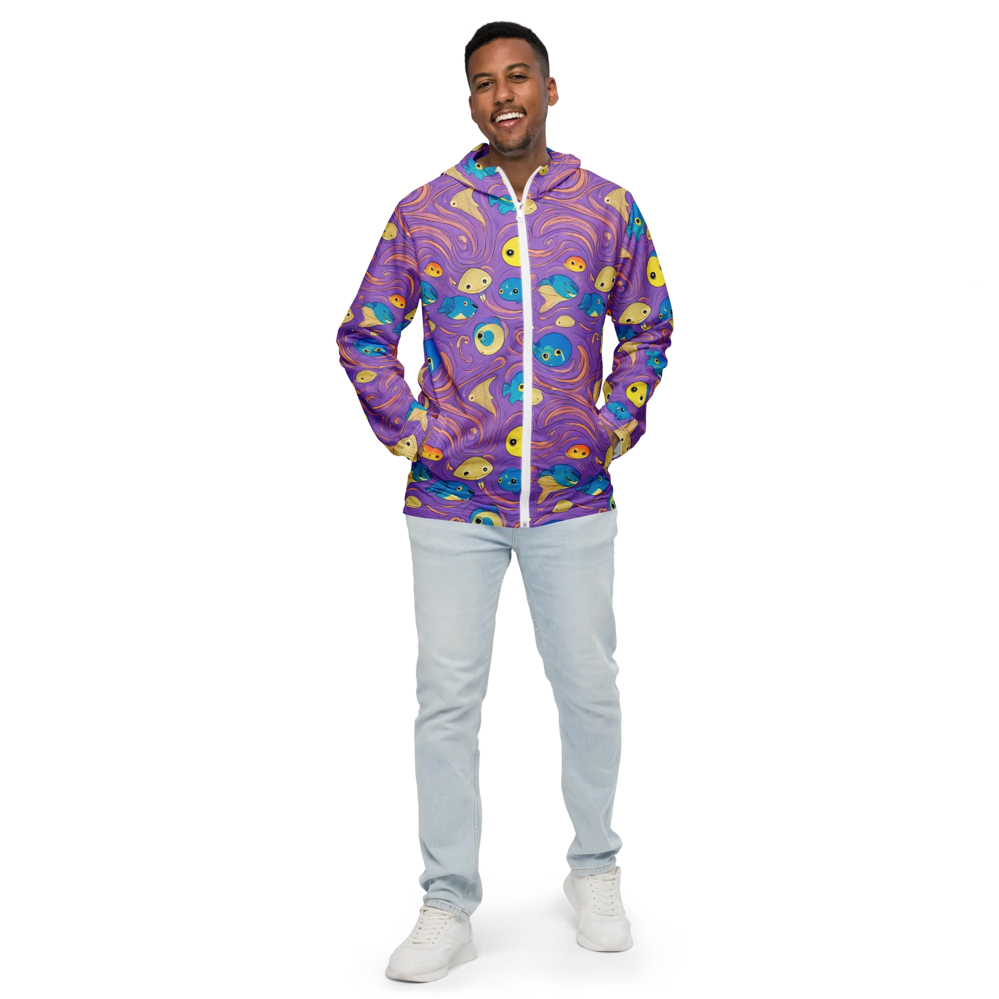 Violet Tide on Men's Windbreaker — Front