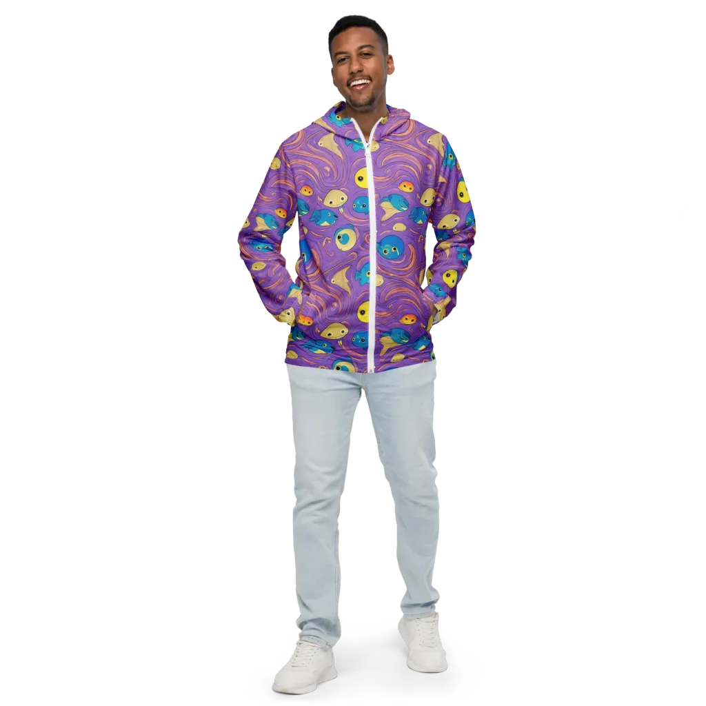 Violet Tide on Men's Windbreaker — Front