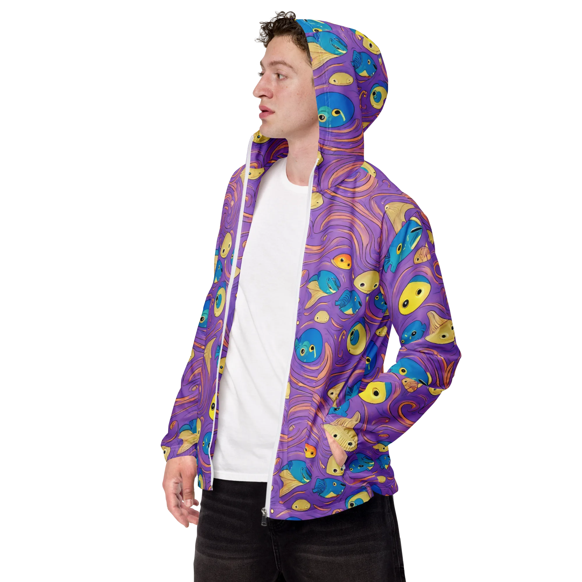 Violet Tide on Men's Windbreaker — Left Front