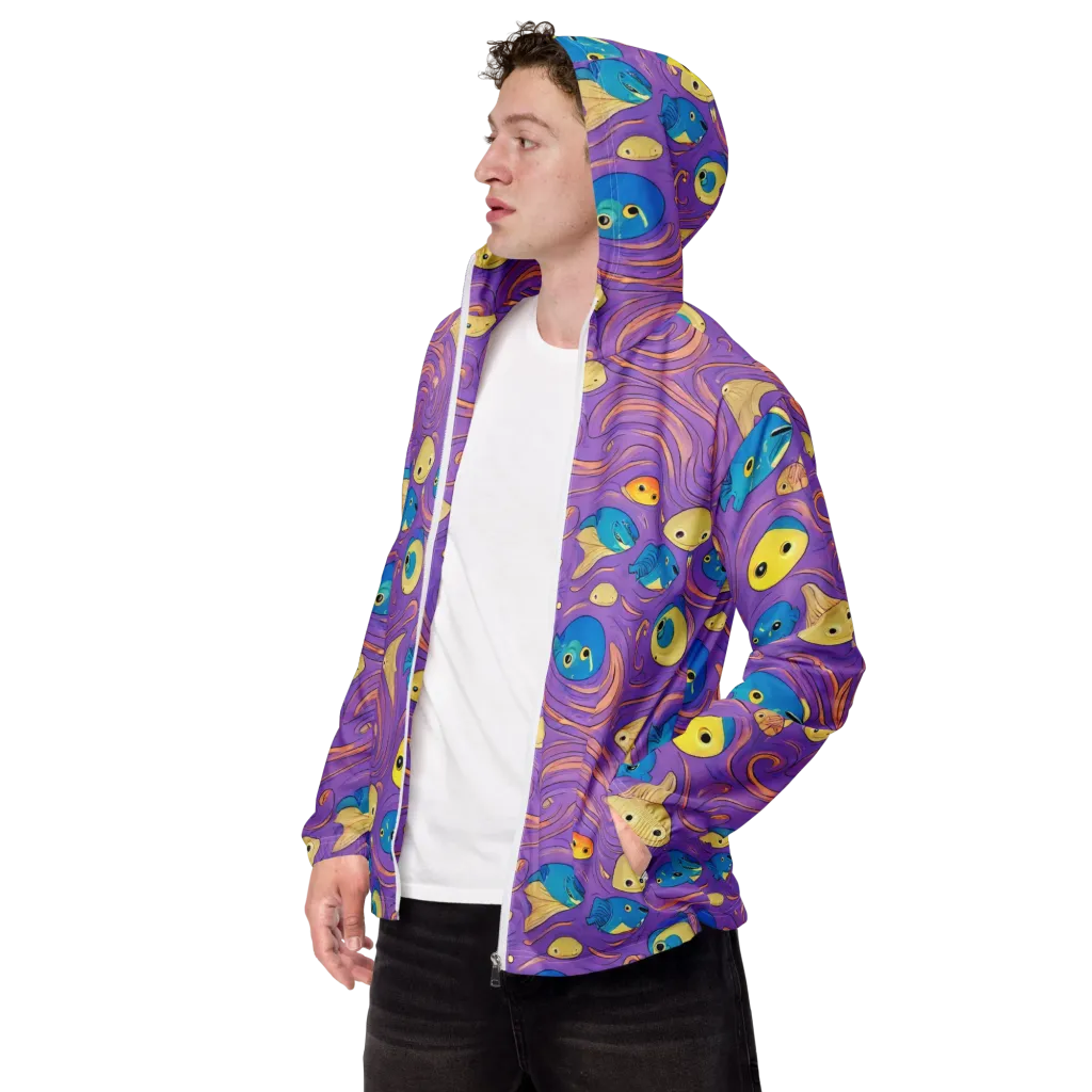 Violet Tide on Men's Windbreaker — Left Front