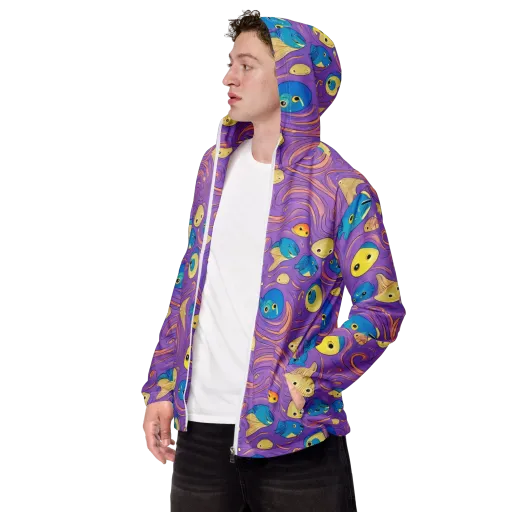 Violet Tide on a Men's Windbreaker