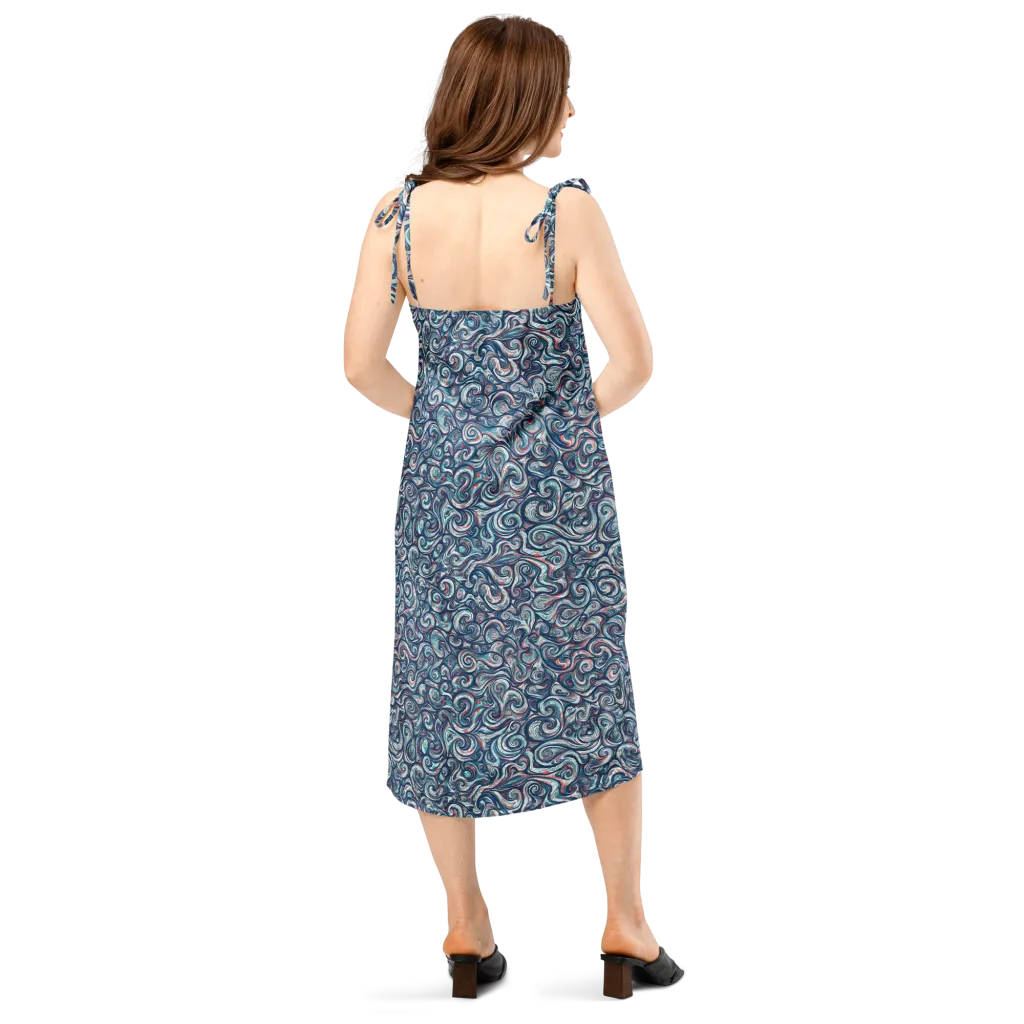 Indigo Vortex on Slip Dress — Back