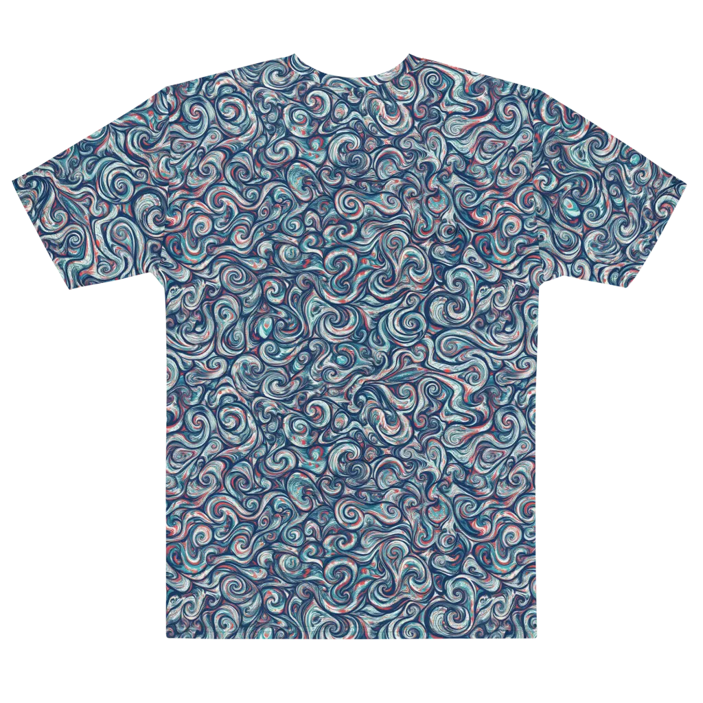 Indigo Vortex on Men's Cotton Crew Neck T-Shirt — Front print