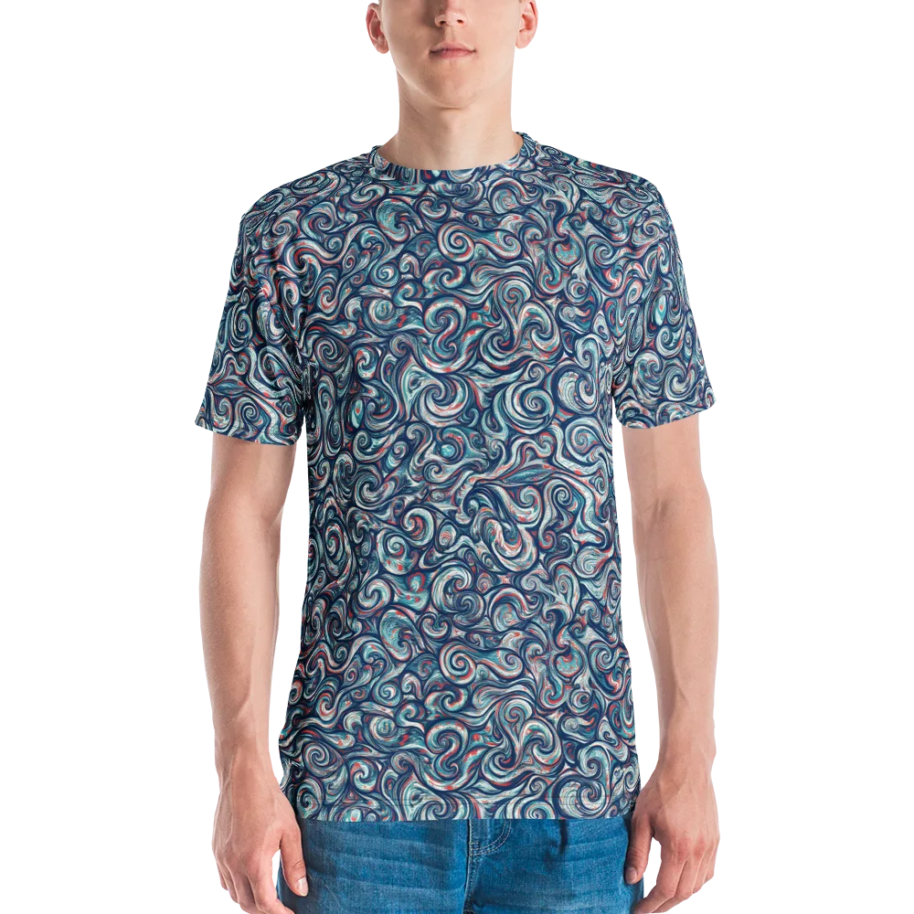Indigo Vortex on Men's Crew Neck T-Shirt — Front