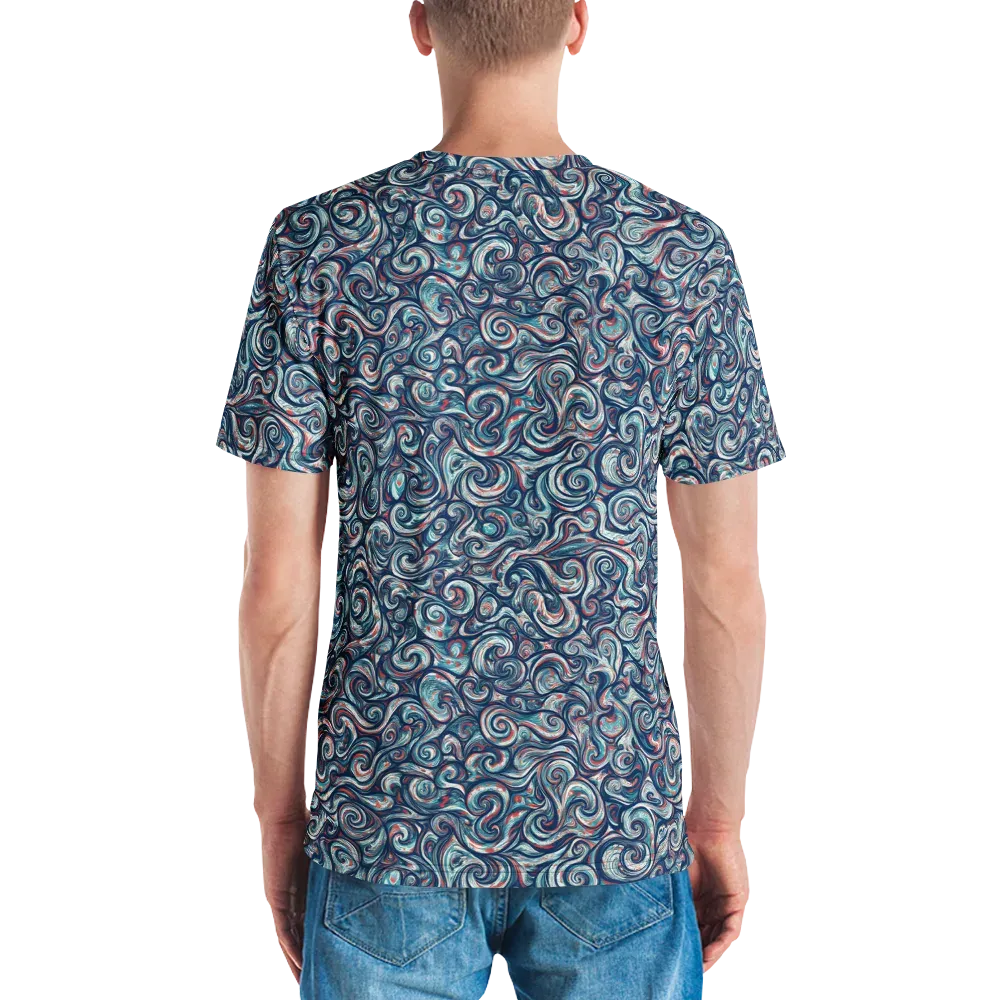 Indigo Vortex on Men's Crew Neck T-Shirt — Back