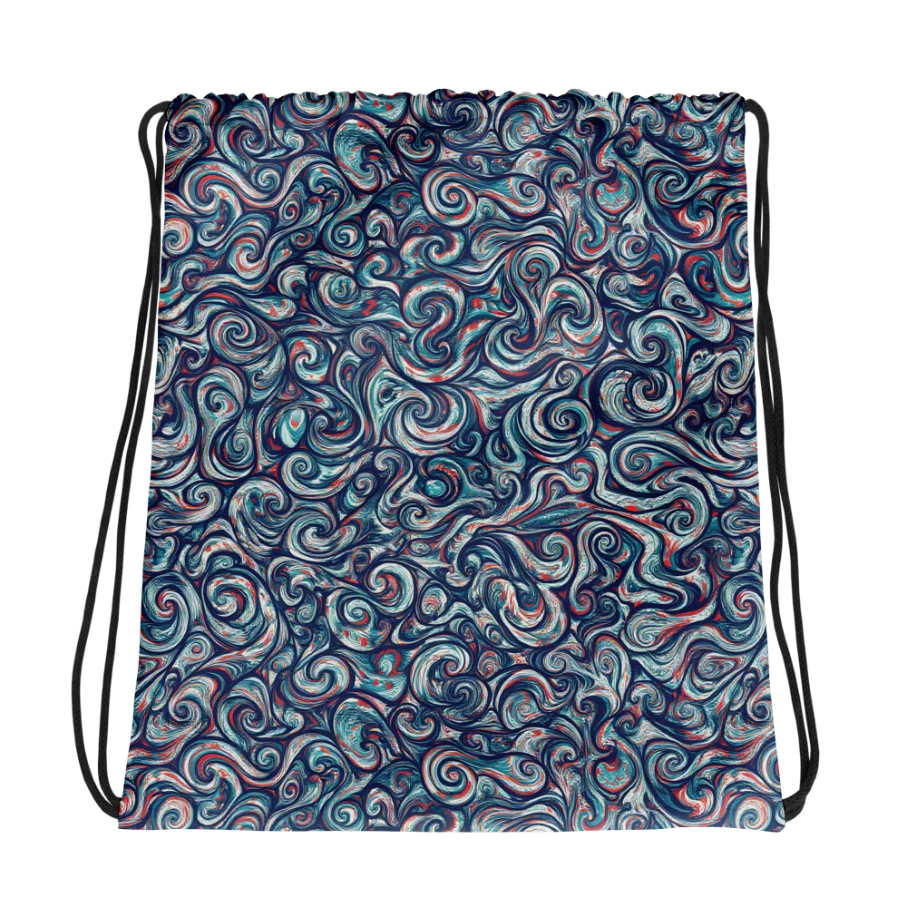 Indigo Vortex on Drawstring Bag — Mockup