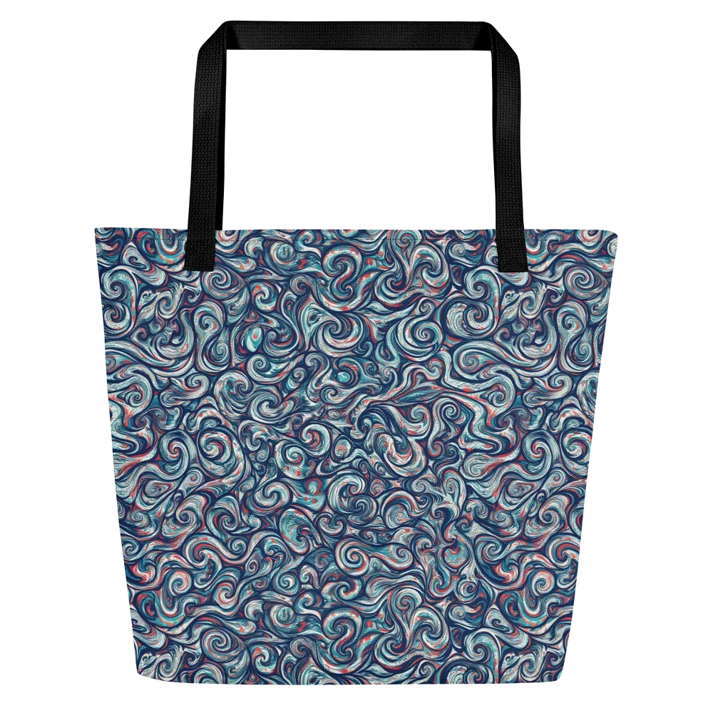 Indigo Vortex on Large Tote Bag W/ Pocket — Front