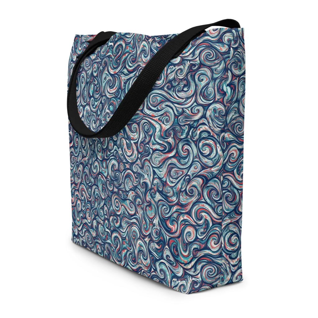 Indigo Vortex on Large Tote Bag W/ Pocket — Print file