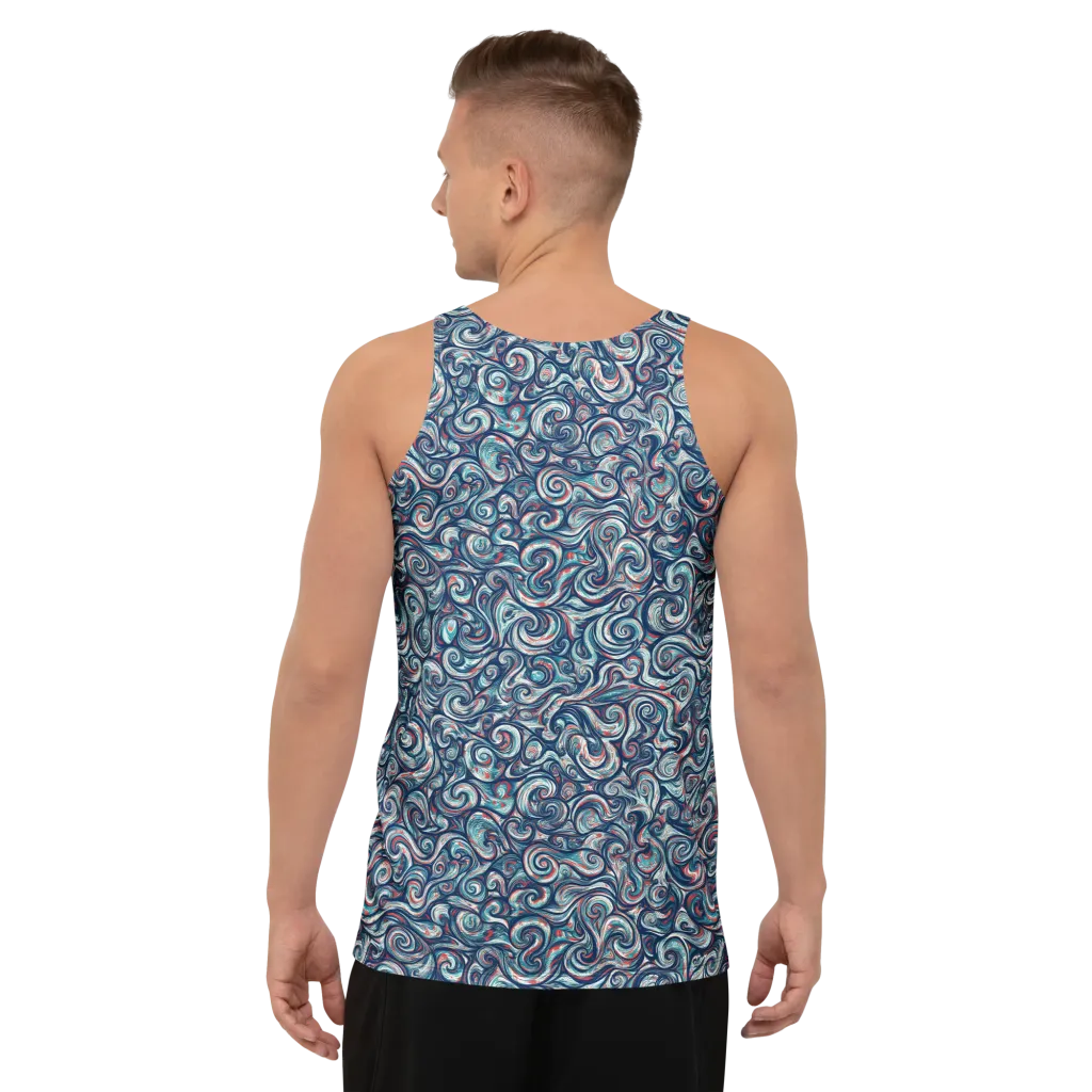 Indigo Vortex on Men's Tank Top — Back print