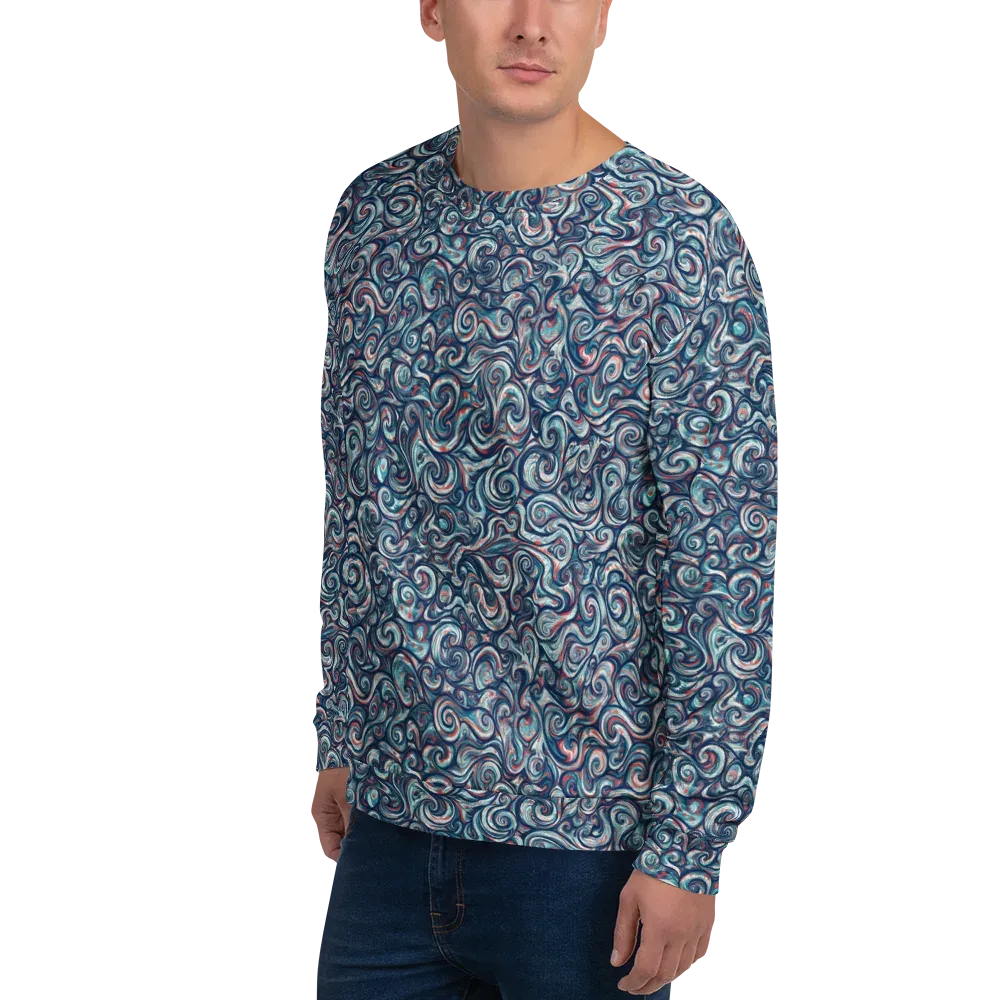 Indigo Vortex on Sweatshirt — Left Front