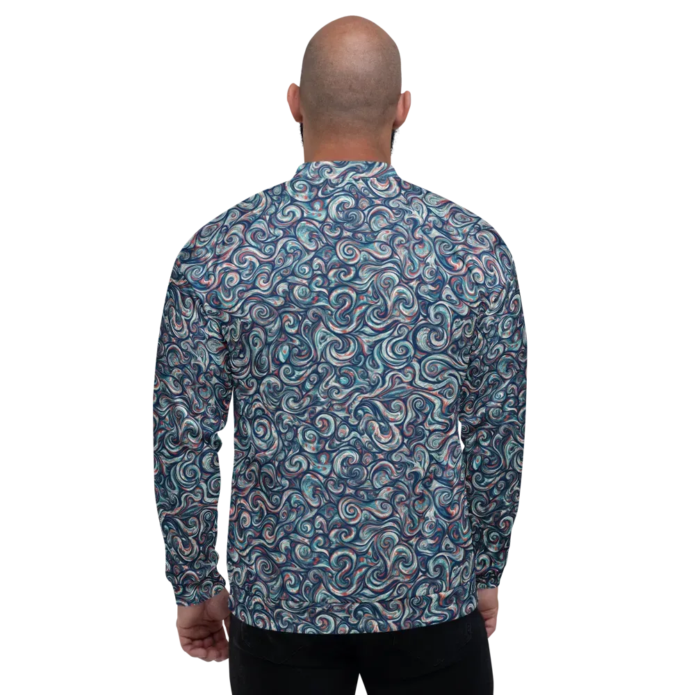 Indigo Vortex on Bomber Jacket — Back