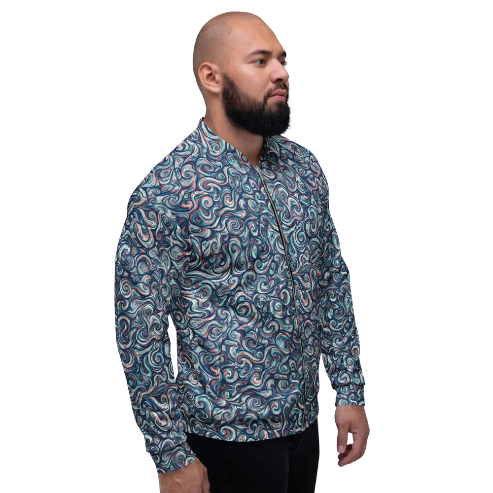 Indigo Vortex on Bomber Jacket — Back print