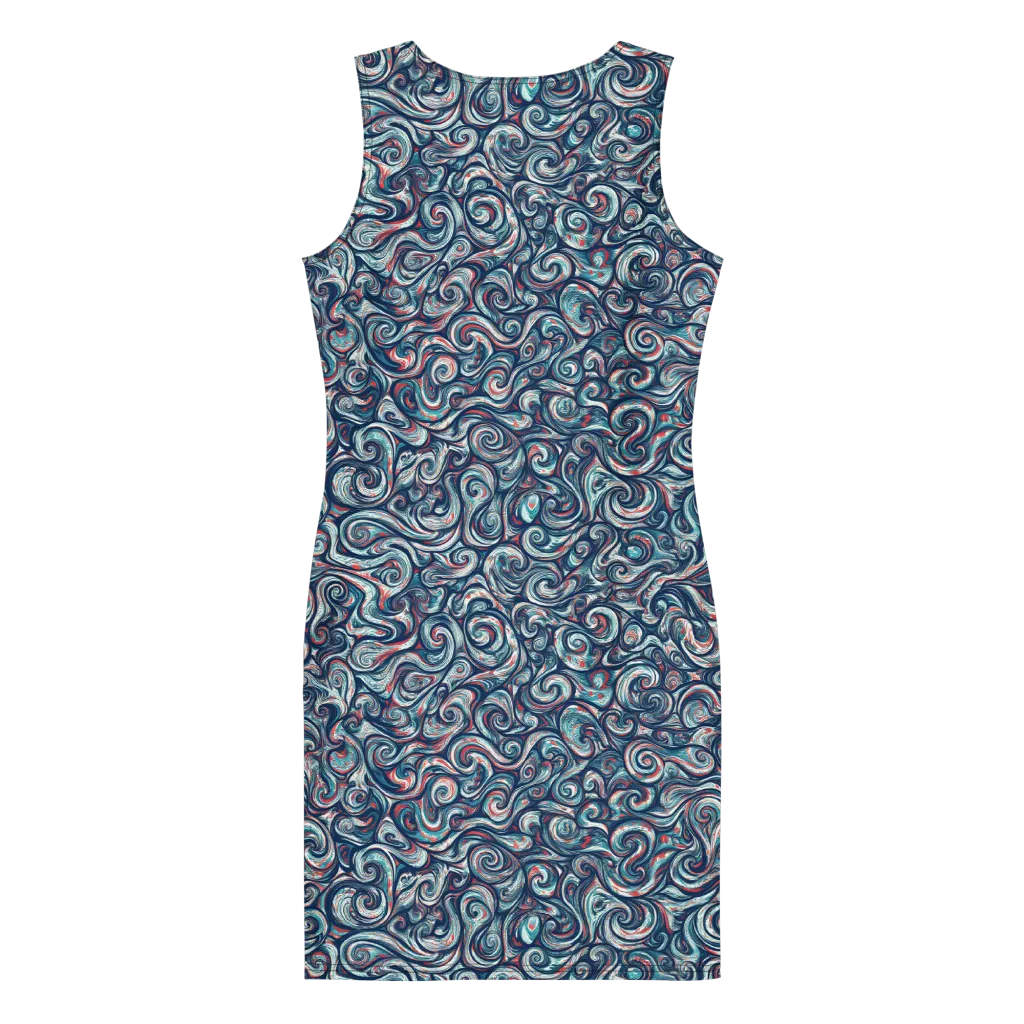 Indigo Vortex on Bodycon Dress — Print file
