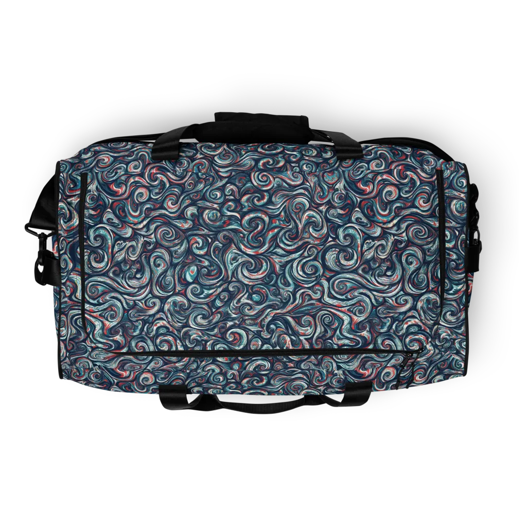 Indigo Vortex on Duffle Bag — Top print