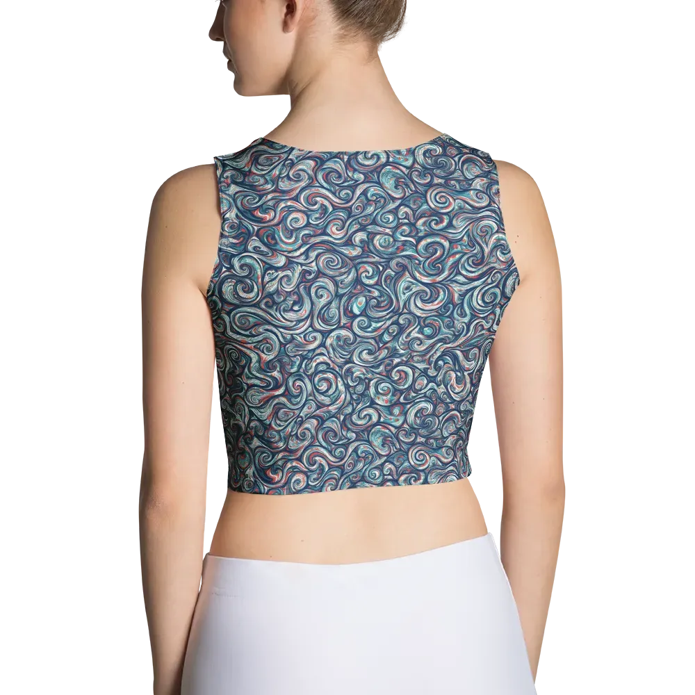 Indigo Vortex on Crop Top — Back