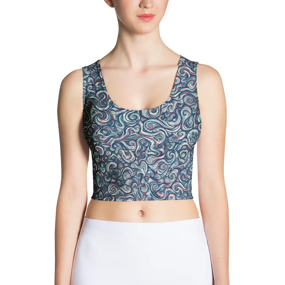 Indigo Vortex on Crop Top — Front