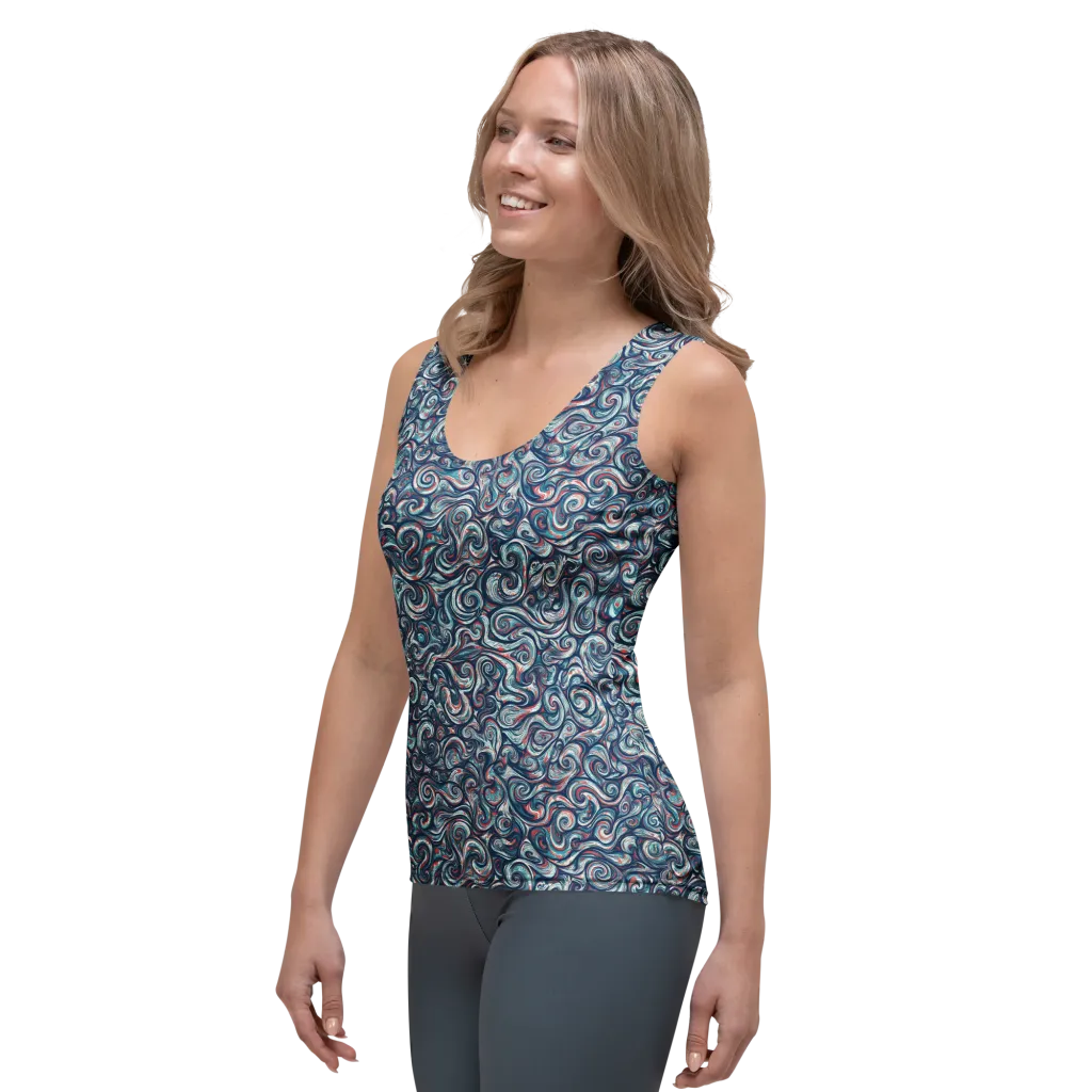 Indigo Vortex on Women's Tank Top — Left Front
