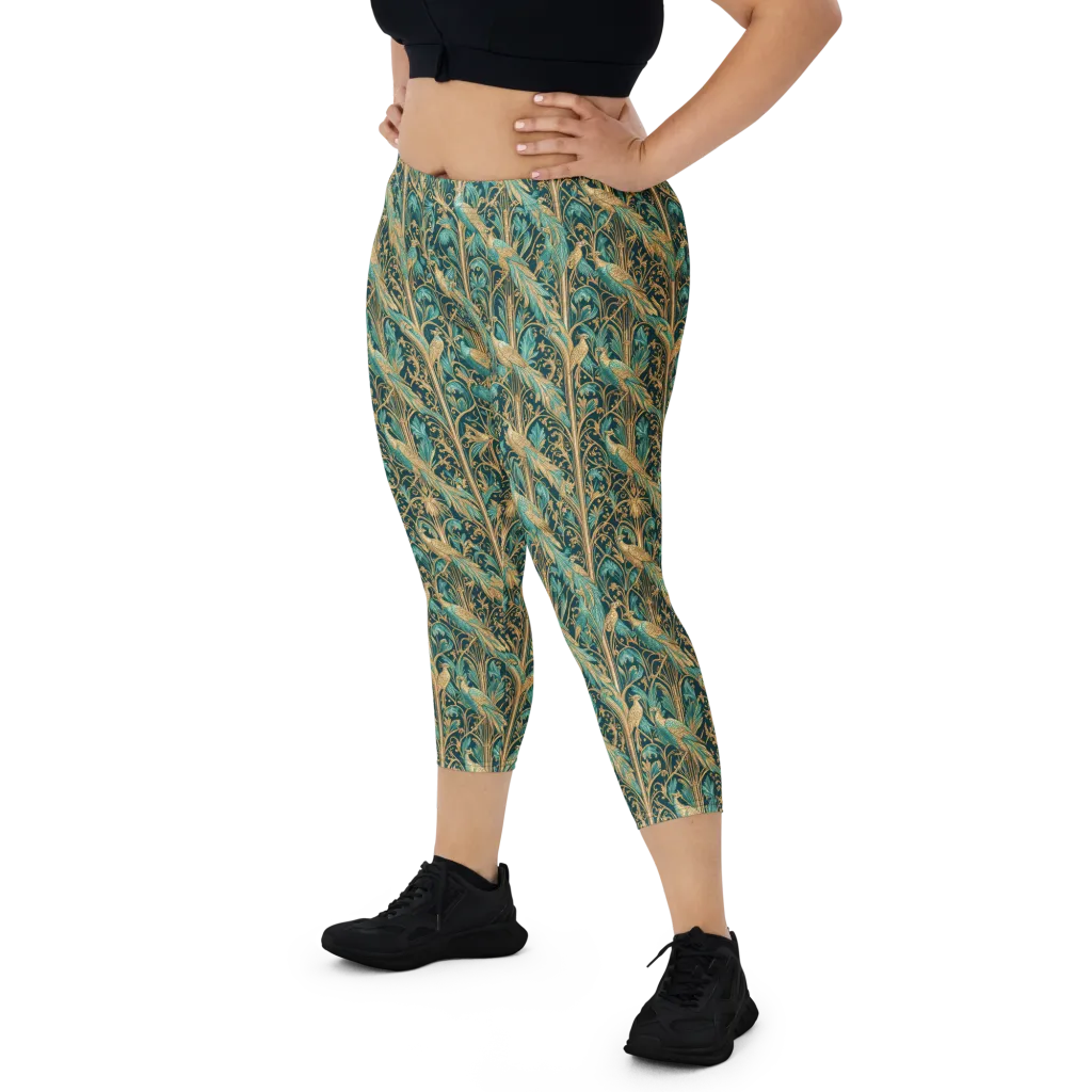 Teal Aviary on Capri Leggings — Print file