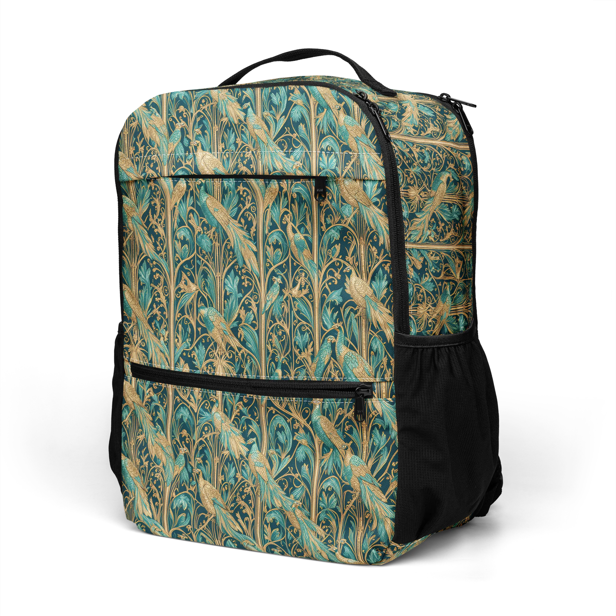 Teal Aviary on Utility Backpack — Top print