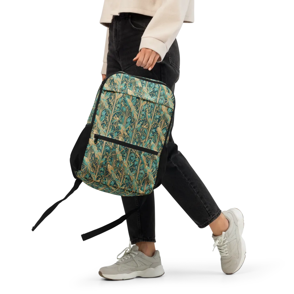 Teal Aviary on Utility Backpack — Front 2