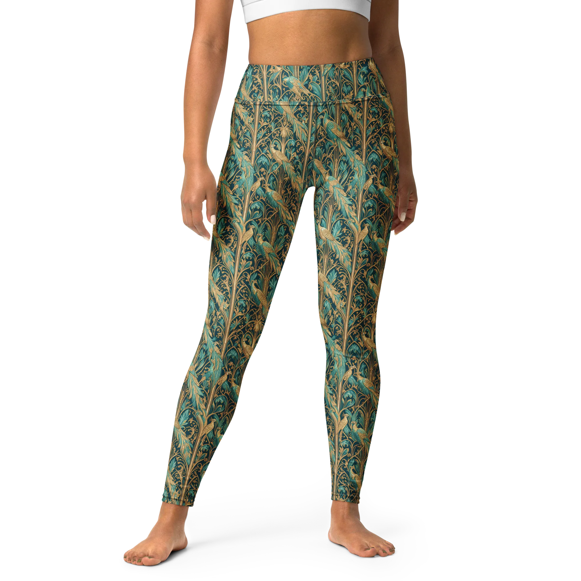 Teal Aviary on Yoga Leggings — Print file