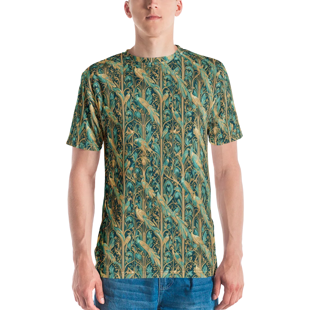 Teal Aviary on Men's Crew Neck T-Shirt — Front