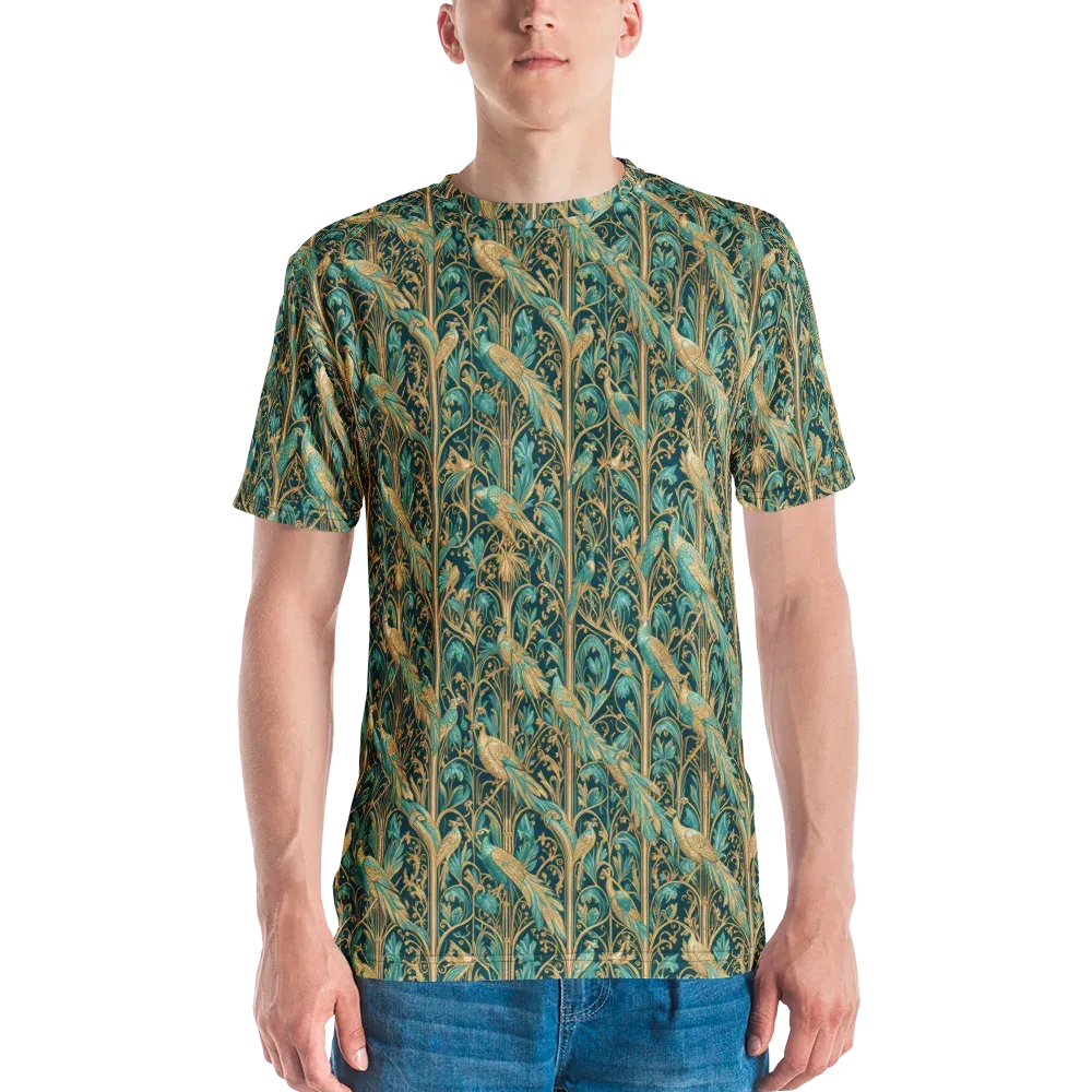 Teal Aviary on Men's Crew Neck T-Shirt — Front