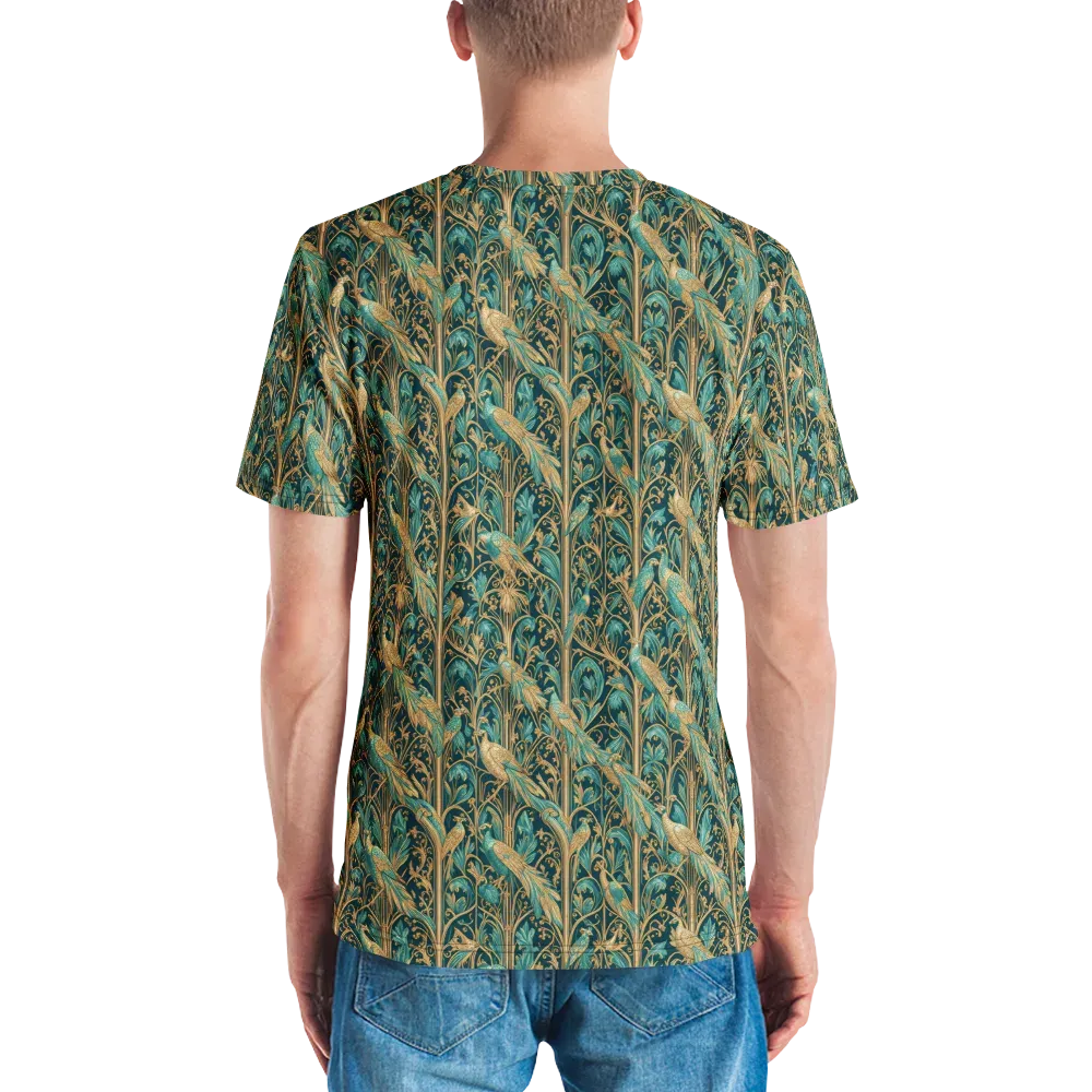 Teal Aviary on Men's Crew Neck T-Shirt — Back