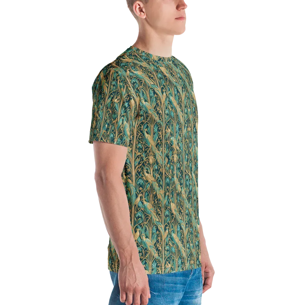 Teal Aviary on Men's Crew Neck T-Shirt — Right