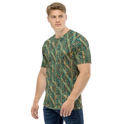 Teal Aviary on a Men's Crew Neck T-Shirt