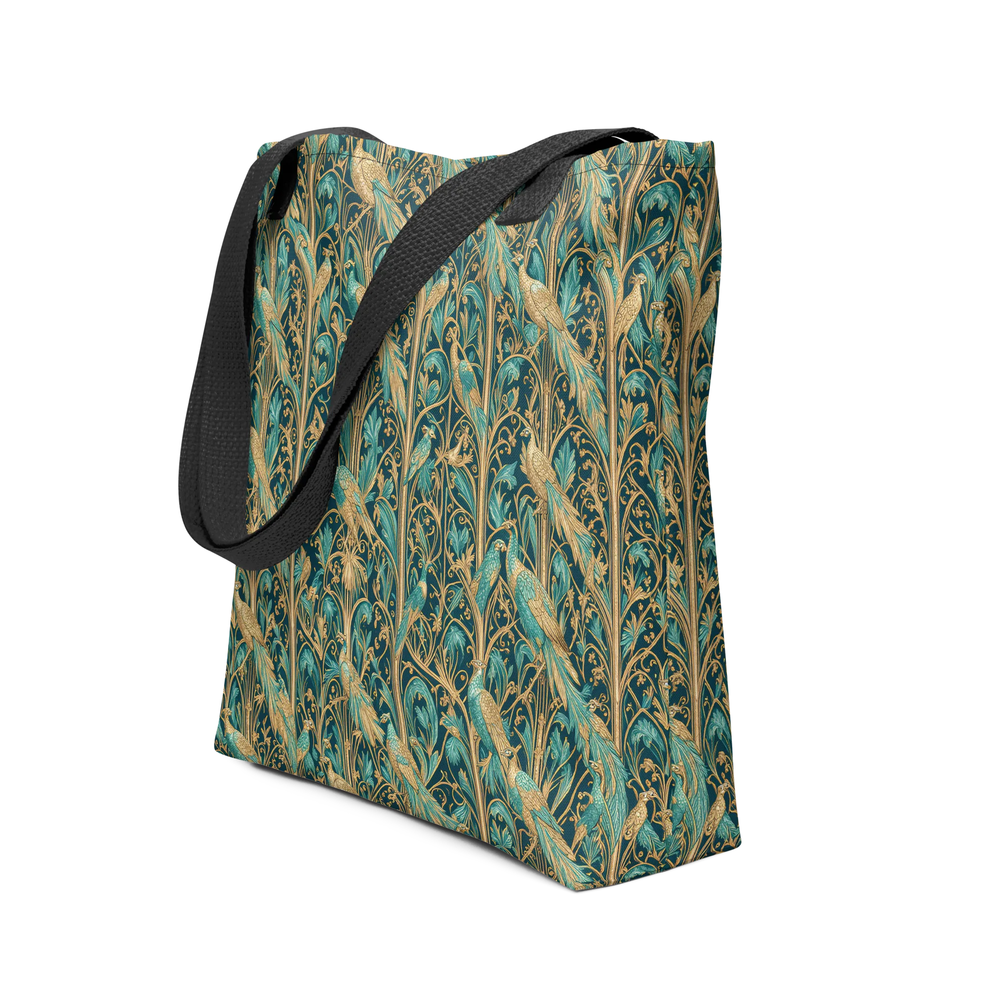 Teal Aviary on Tote Bag — Print file