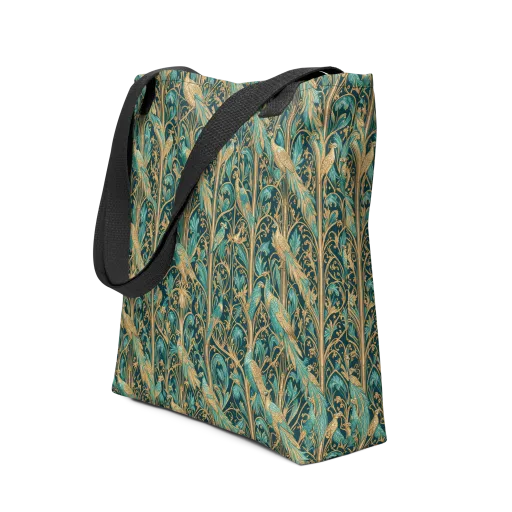 Teal Aviary on a Tote Bag