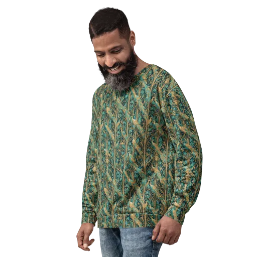 Teal Aviary on a Sweatshirt