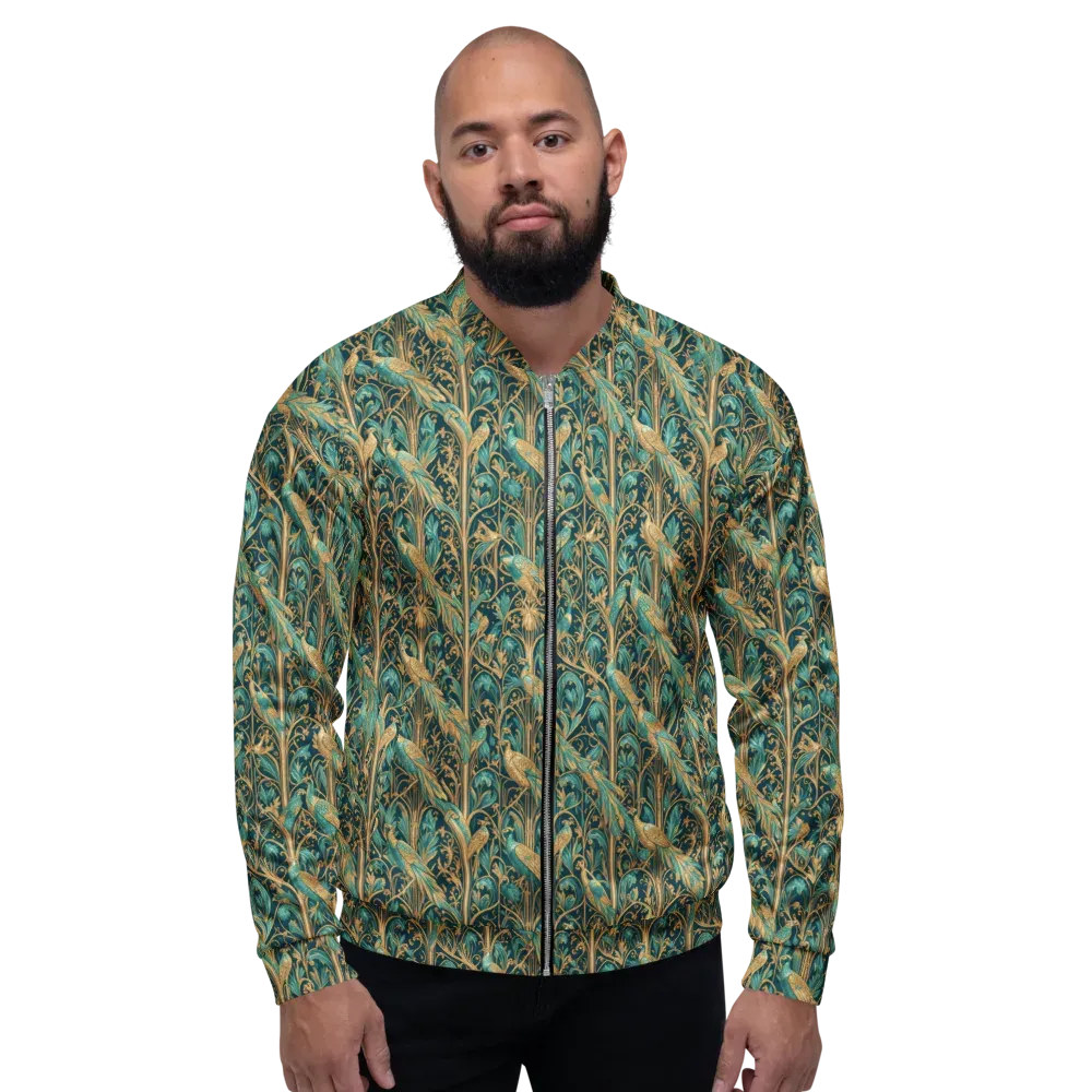 Teal Aviary on Bomber Jacket — Front