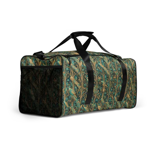 Teal Aviary on a Duffle Bag