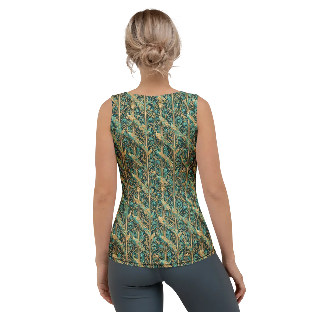Teal Aviary on Women's Tank Top — Back