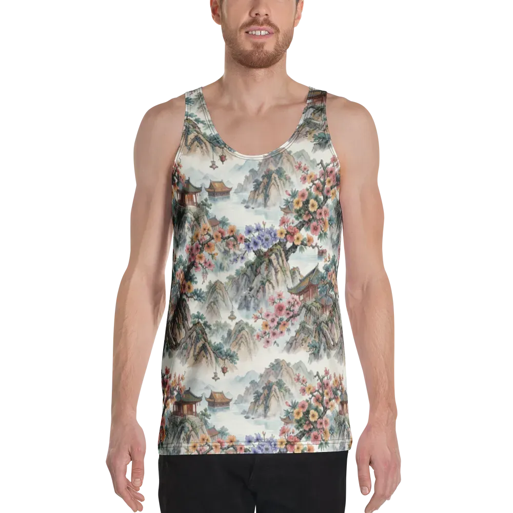 Jade Mountain Blossom on Men's Tank Top — Front