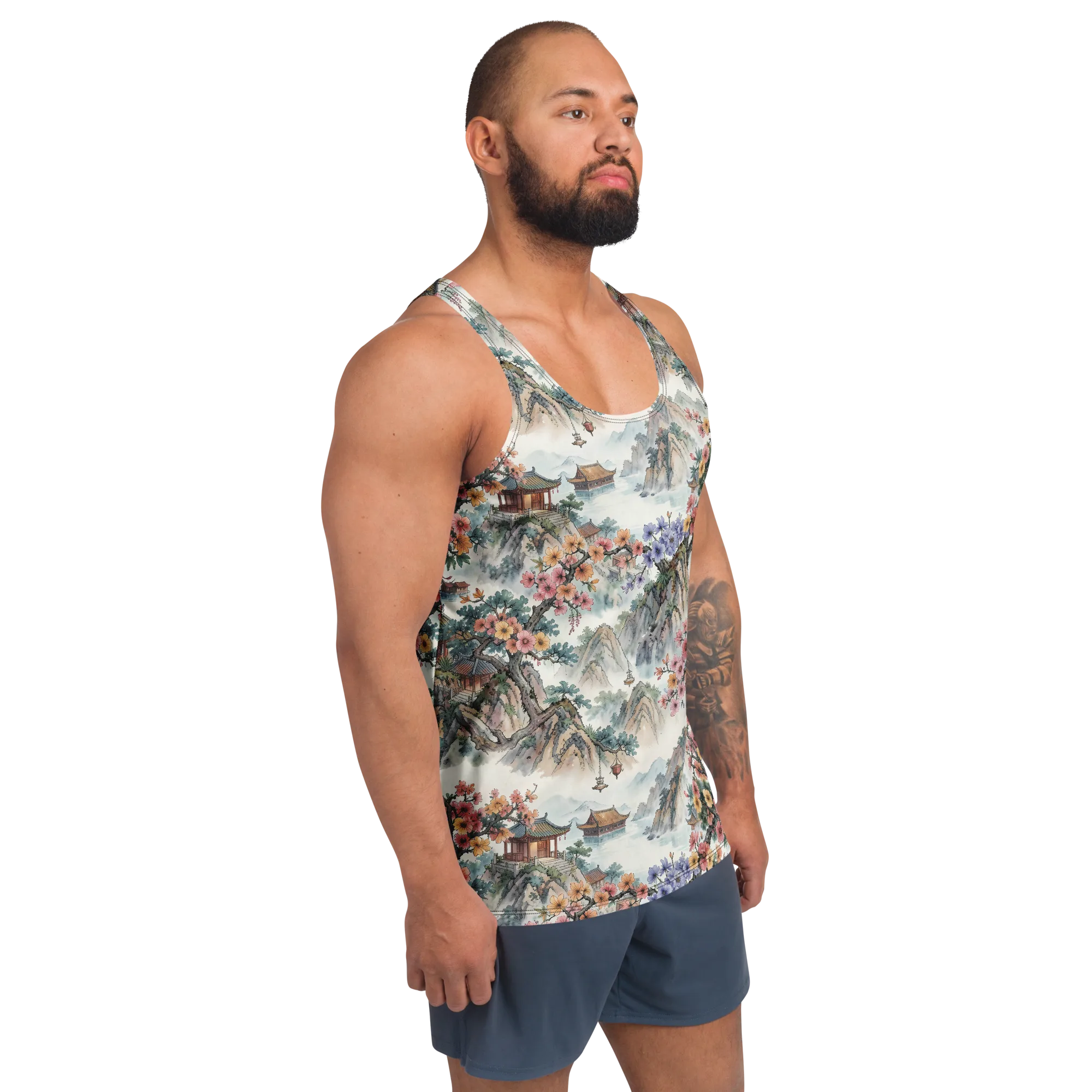 Jade Mountain Blossom on Men's Tank Top — Front print