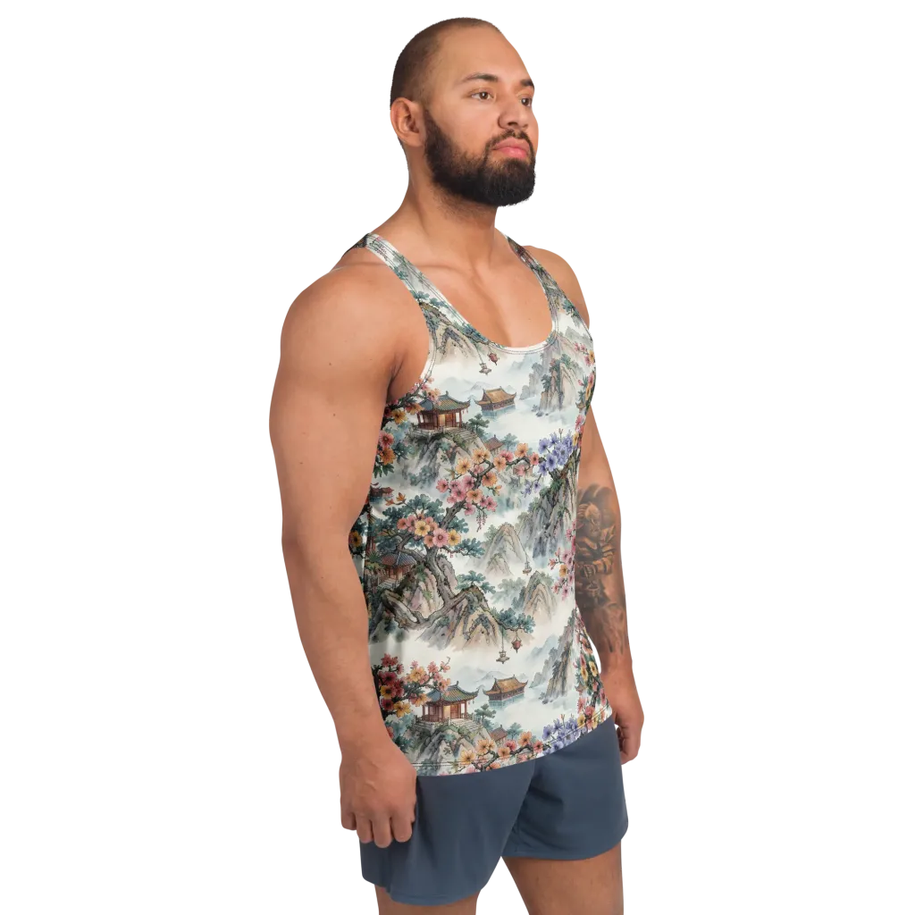 Jade Mountain Blossom on Men's Tank Top — Front print