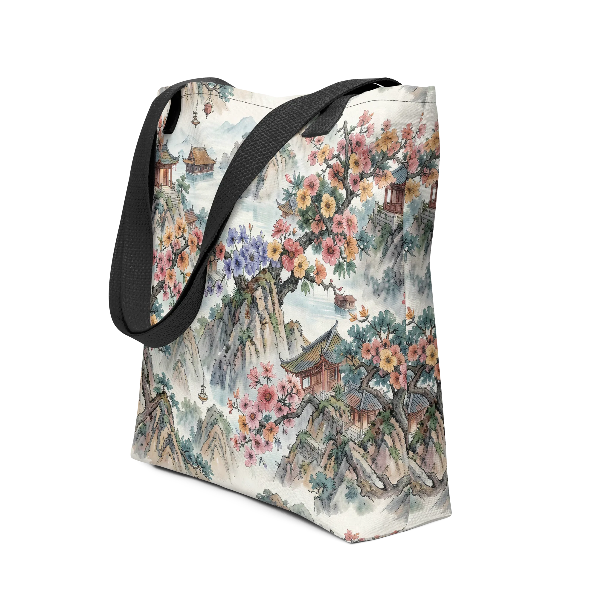 Jade Mountain Blossom on Tote Bag — Print file