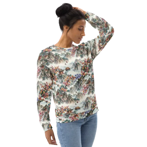 Jade Mountain Blossom on Sweatshirt