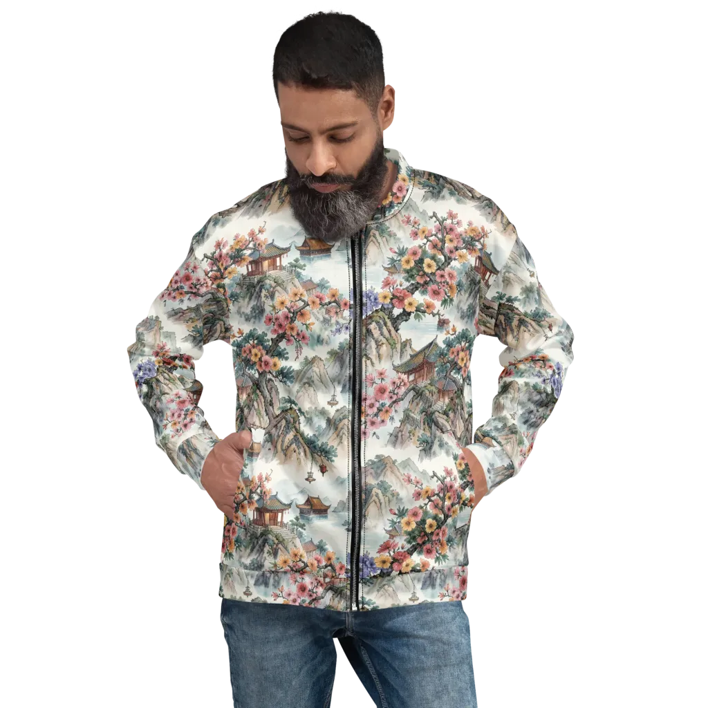 Jade Mountain Blossom on Bomber Jacket — Front print