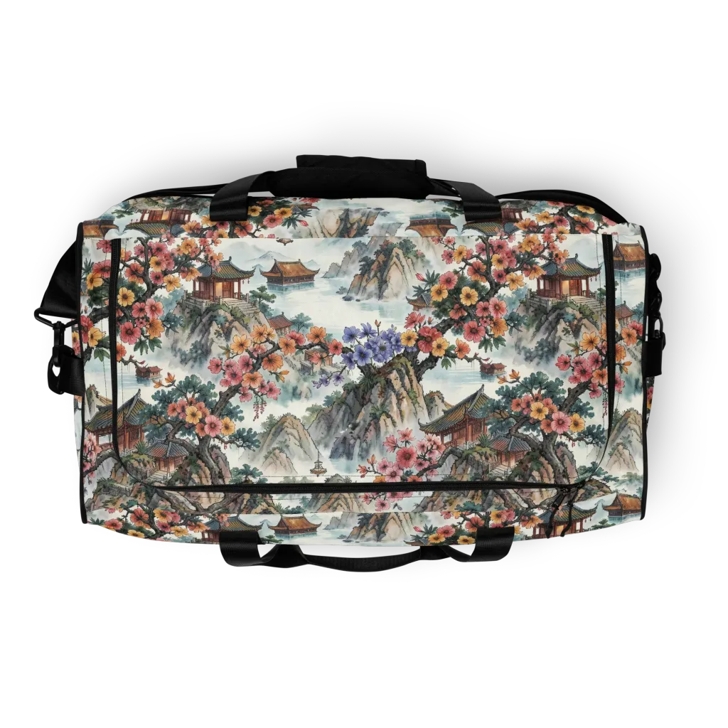 Jade Mountain Blossom on Duffle Bag — Top print