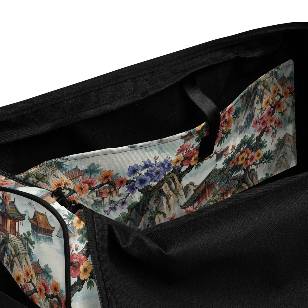 Jade Mountain Blossom on Duffle Bag — Product details