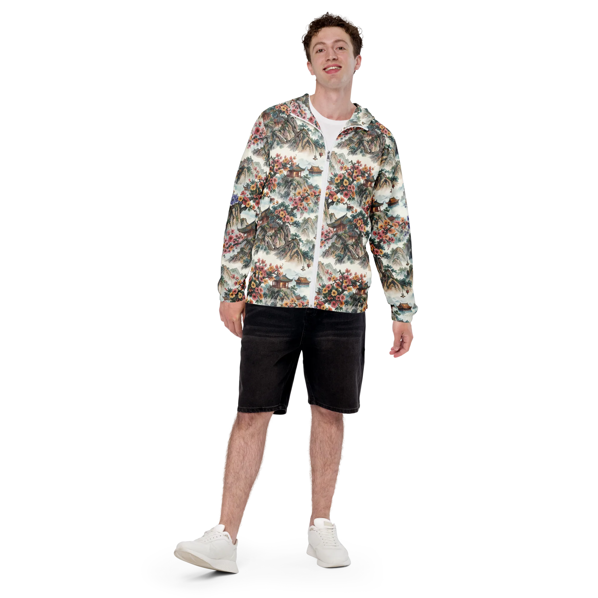 Jade Mountain Blossom on Men's Windbreaker — Front print