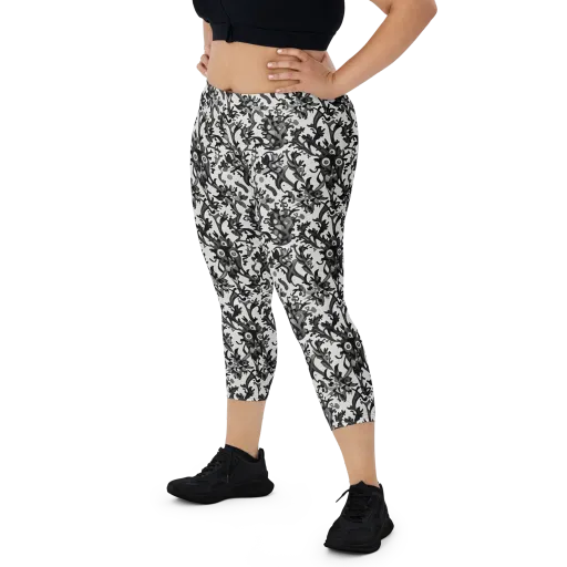 Inkwood Owls on a Capri Leggings