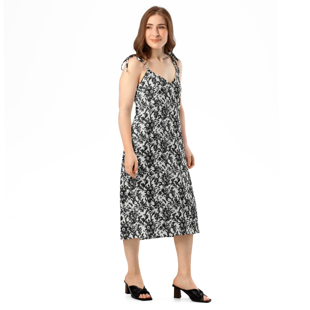 Inkwood Owls on Slip Dress — Right Front