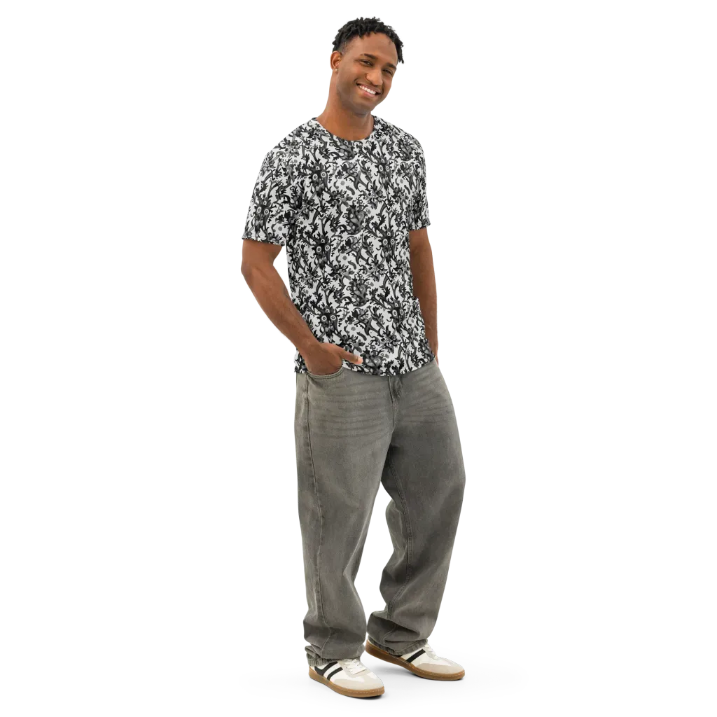 Inkwood Owls on Men's Cotton Crew Neck T-Shirt — Right Front