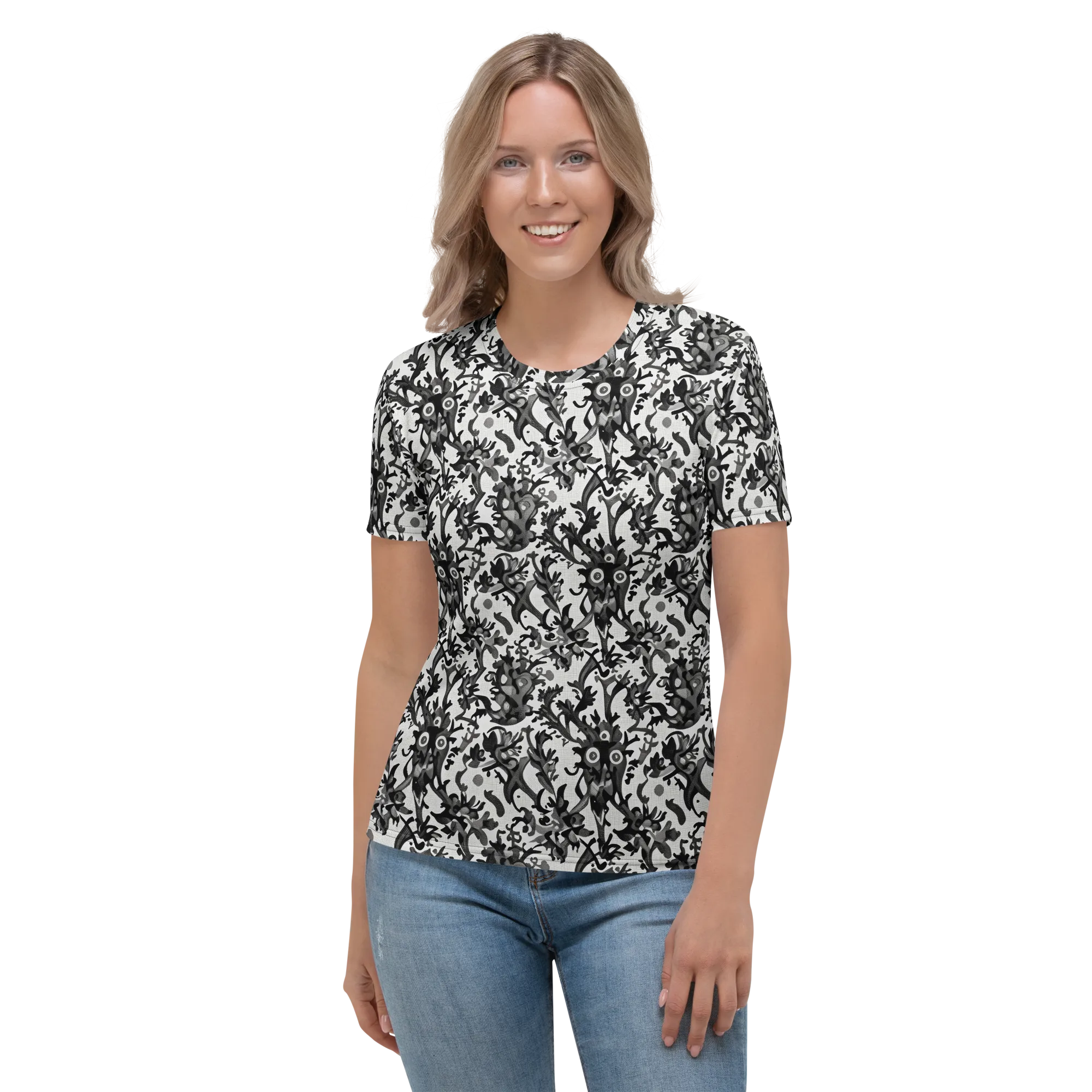 Inkwood Owls on Women's Crew Neck T-Shirt — Front
